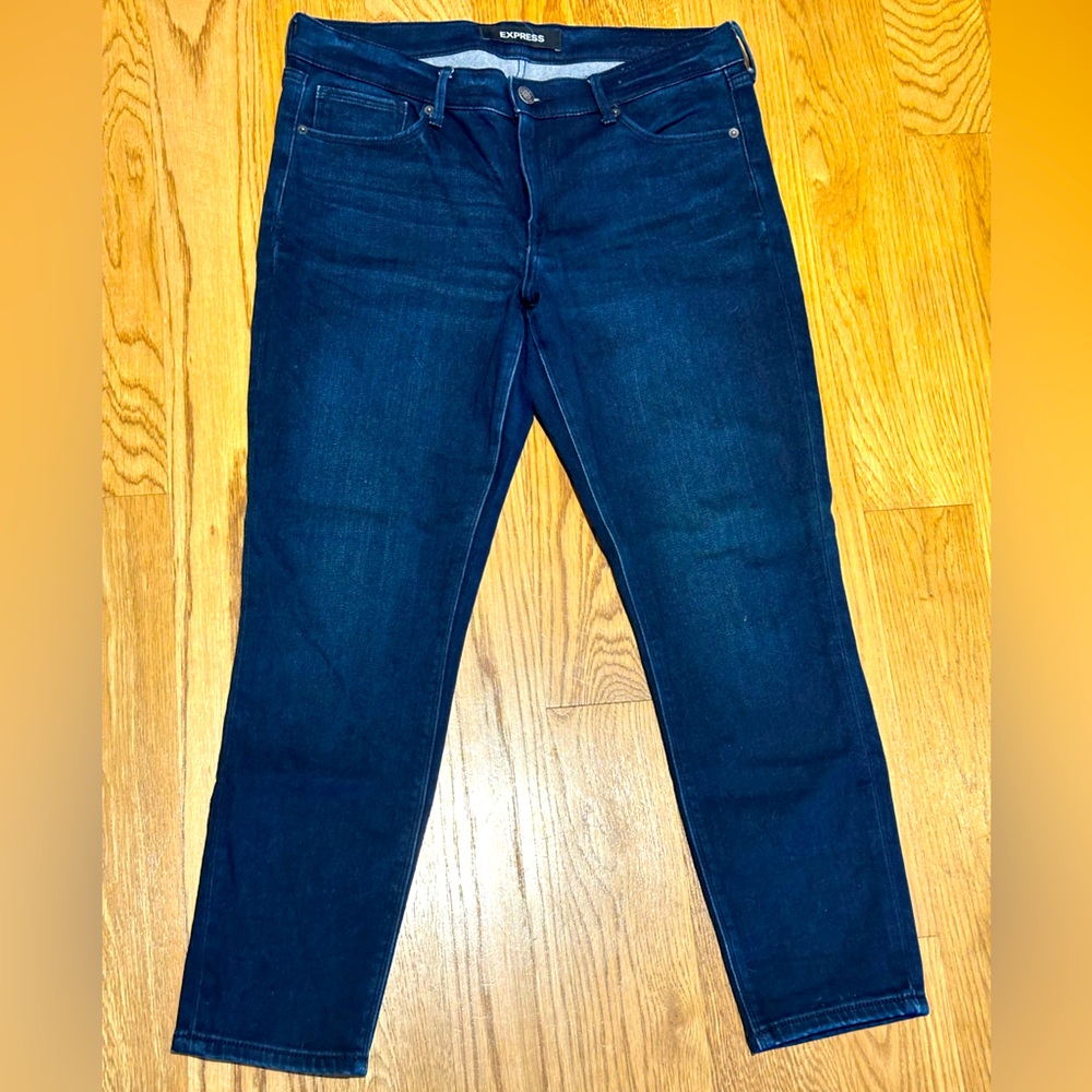 Express Dark Wash Mid-Rise Denim Jean/ Legging- 12S